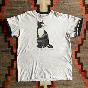 1990s Cat Tee XL Made in USA H029