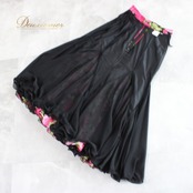 社交ダンス 衣装 スタンダード スカート レッスンウェア SEKINE セキネ 花柄 ブラック系 ピンク系 ホワイト系 グリーン系 花柄 黒 白 緑 上品 花柄スカート ダンスウェア フレア スカート 踊りやすい レディース 通勤 カジュアル 可愛い 高品質 日本製 伸縮性 ブラックピンク 花模様 シンプル おしゃれ 多色展開 体型カバー 練習着