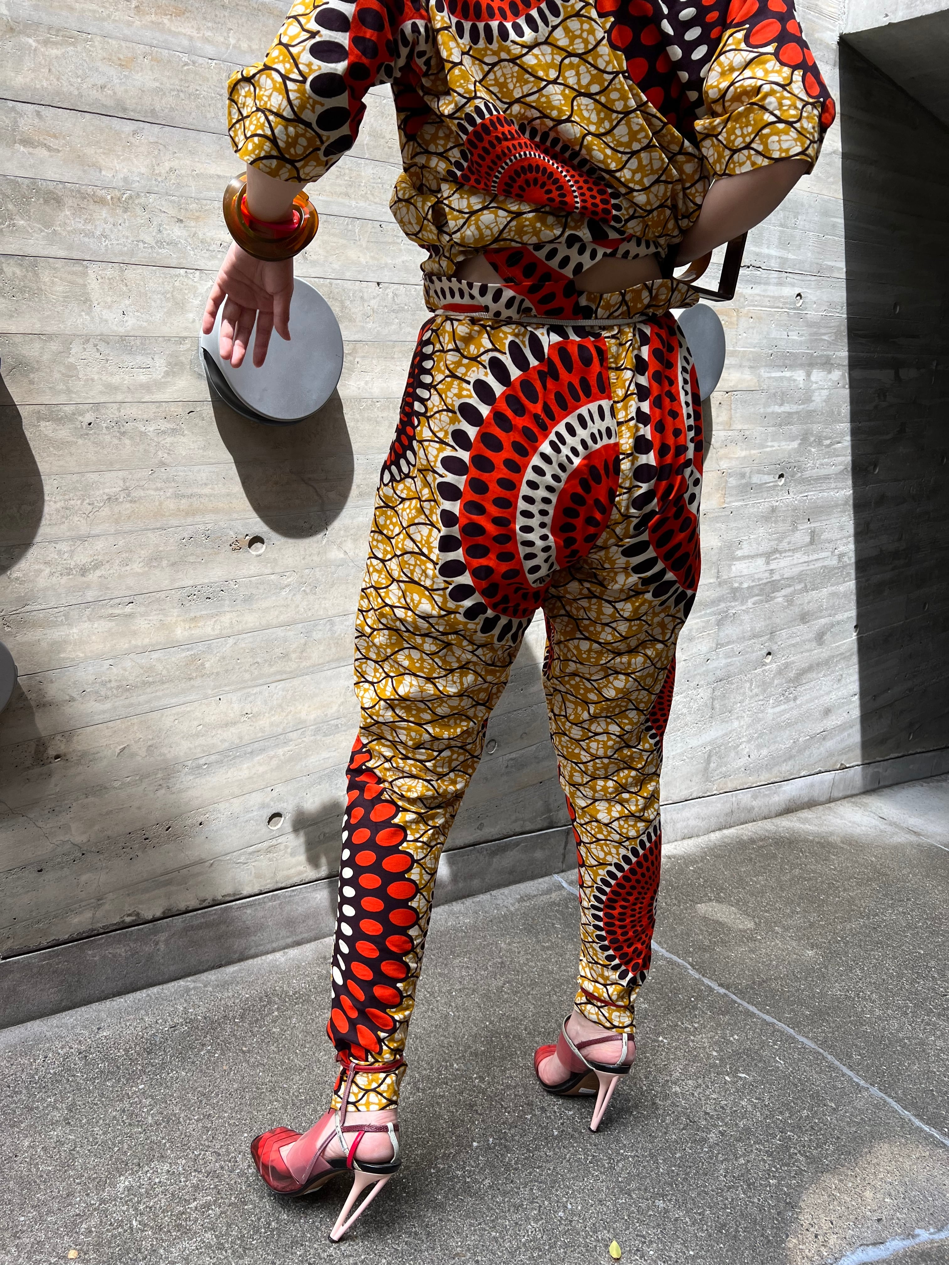 Vintage african batik cotton pants suits ( ヴィンテージ アフリカン