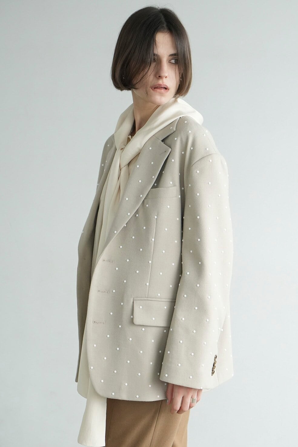 PEARL DOT JACKET グレー