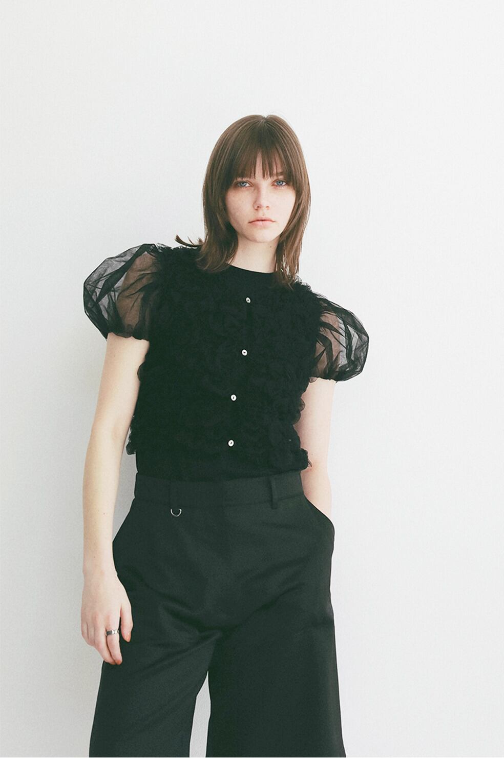 CLANE クラネTULLE VEST LAYERED TOPS CLANE(クラネ) TULLE VEST LAYERED TOPS BLACK | サウスオレンジ