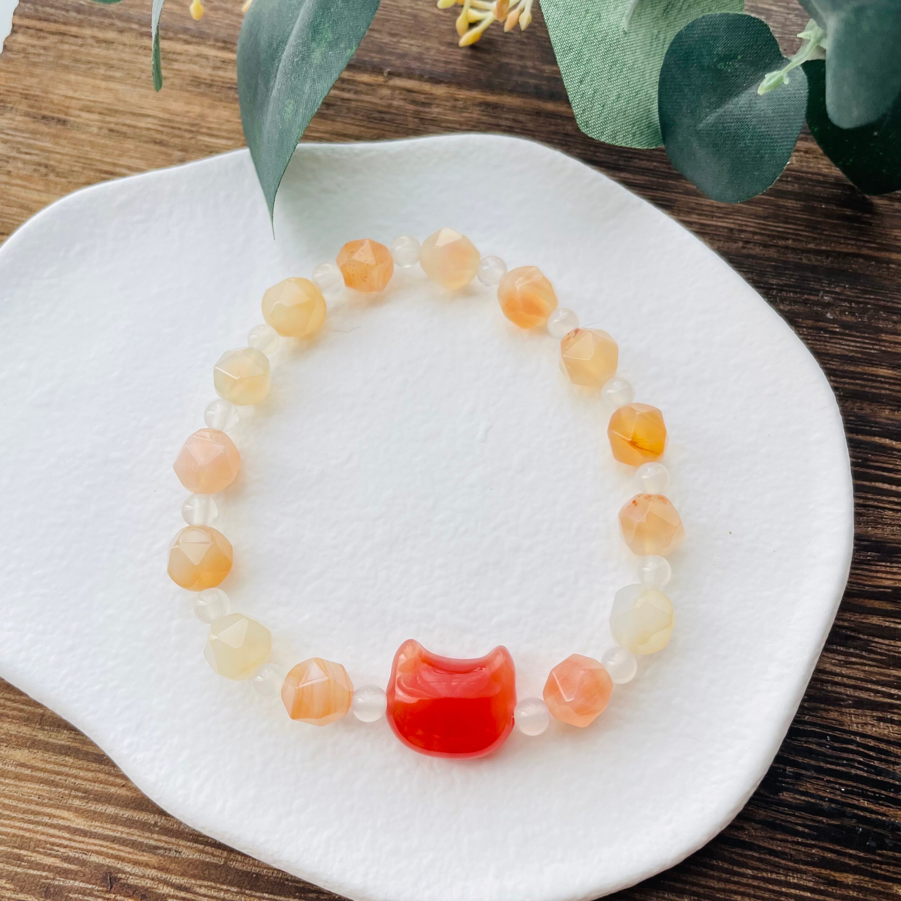 41226-⑭猫×パワーストーン|ブレスレット|人間関係改善| 猫雑貨 猫モチーフ 猫グッズ アクセサリー 天然石 プレゼント ギフト レディース