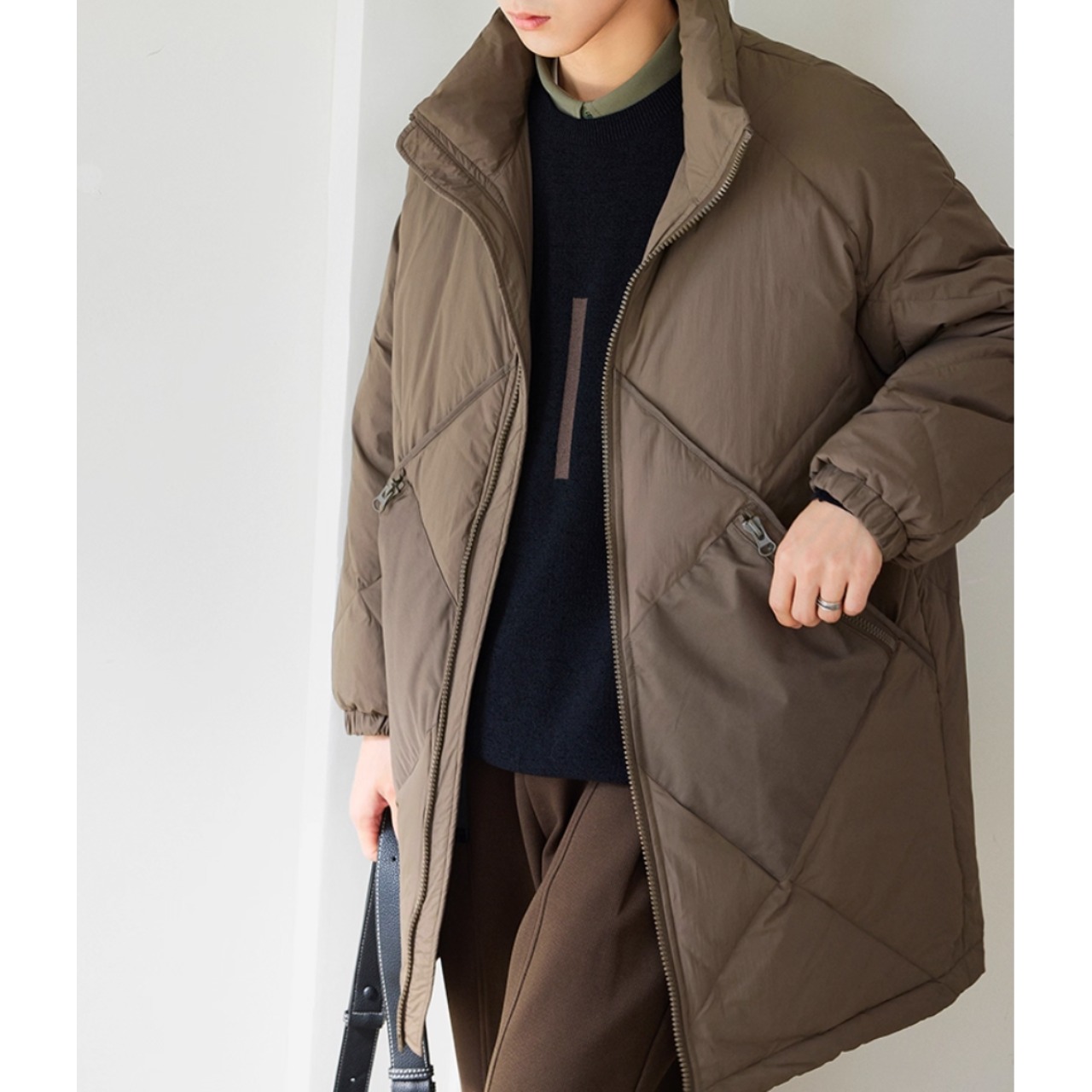 キルティング ジップアップ ヒップ丈コート af0340