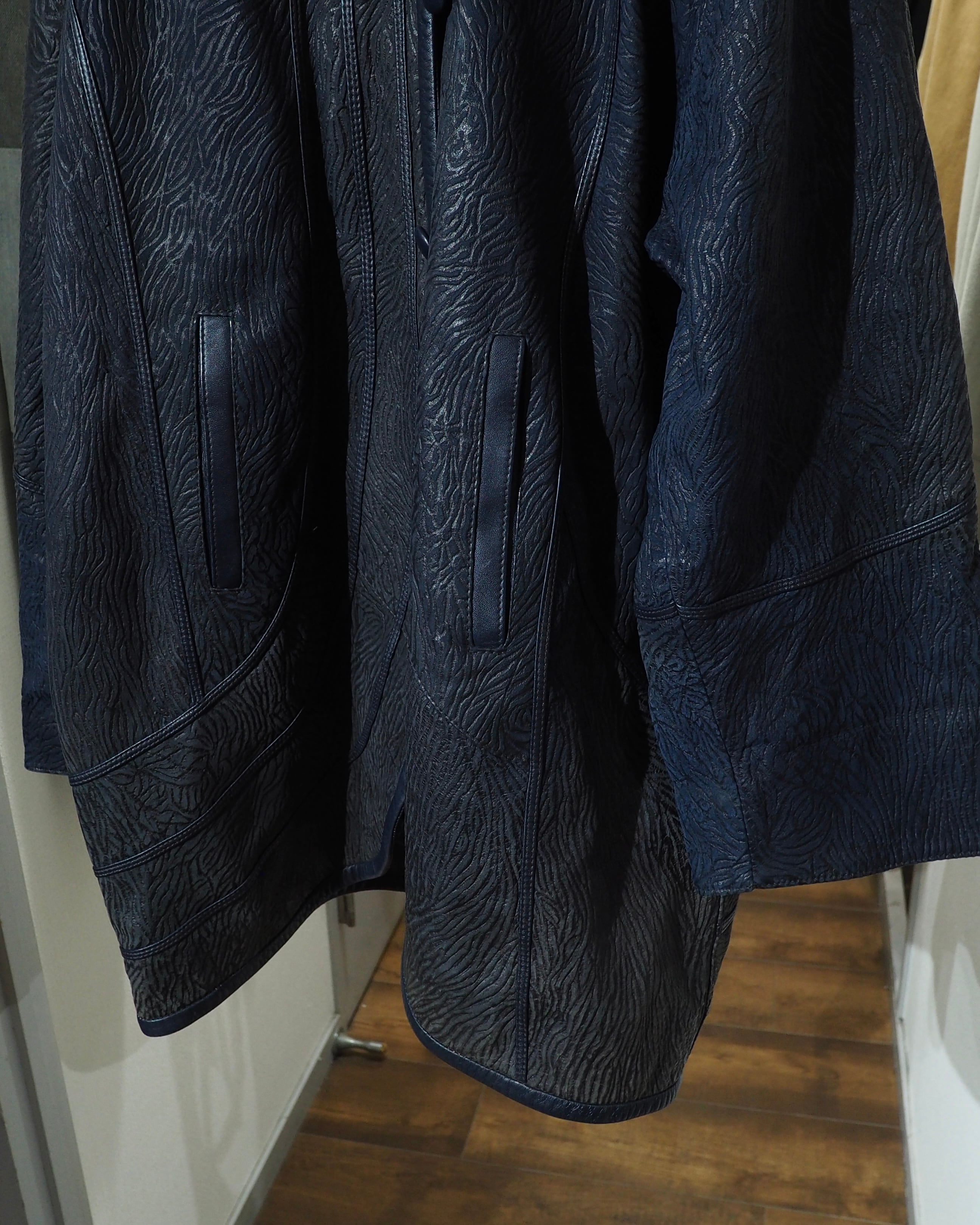 1990s " 珍品 ‐ Made in Spain " Vintage Lamb Leather Mao Collar China Jacket