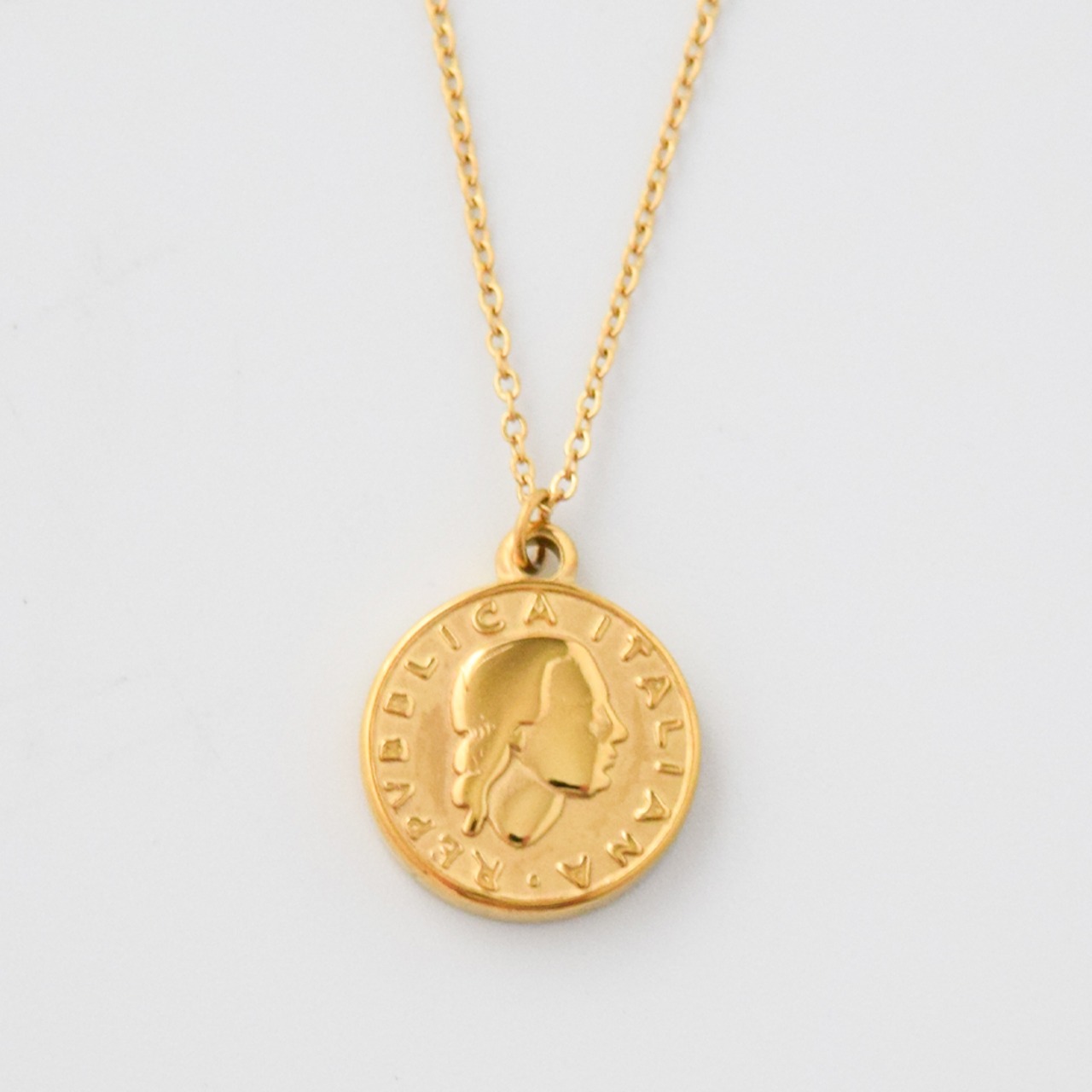 イタリアンコインネックレスゴールド