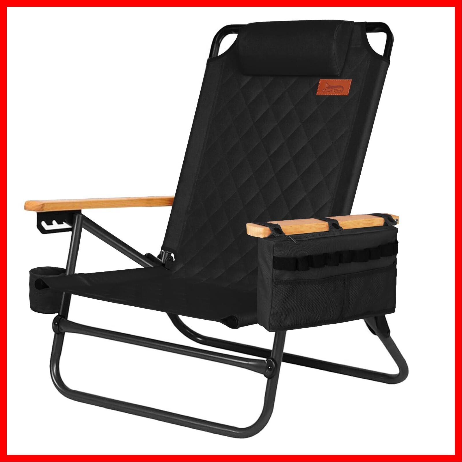 DesertFox 2個 キャンプチェア リクライニング ローチェア 角度4段階