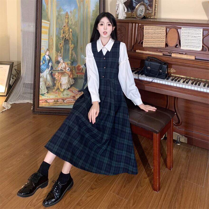 クラロリ セットアップ チェック柄 ロングスカート 控えめ 普段着使い