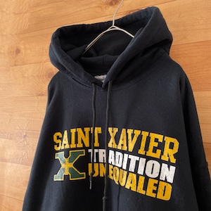 【GILDAN】セントザビエル高校 saint xavier high school プリント スウェット パーカー L ギルダン US古着