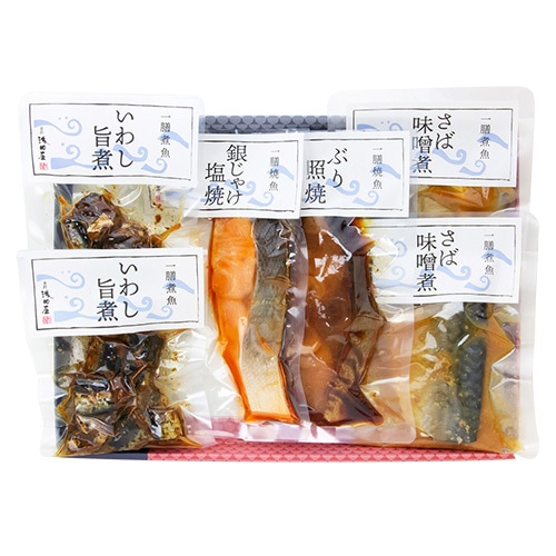 一膳焼魚・煮魚詰合せ UG46（いわし旨煮×2、銀じゃけ塩焼、ぶり照焼、さば味噌煮×2）【常温品】