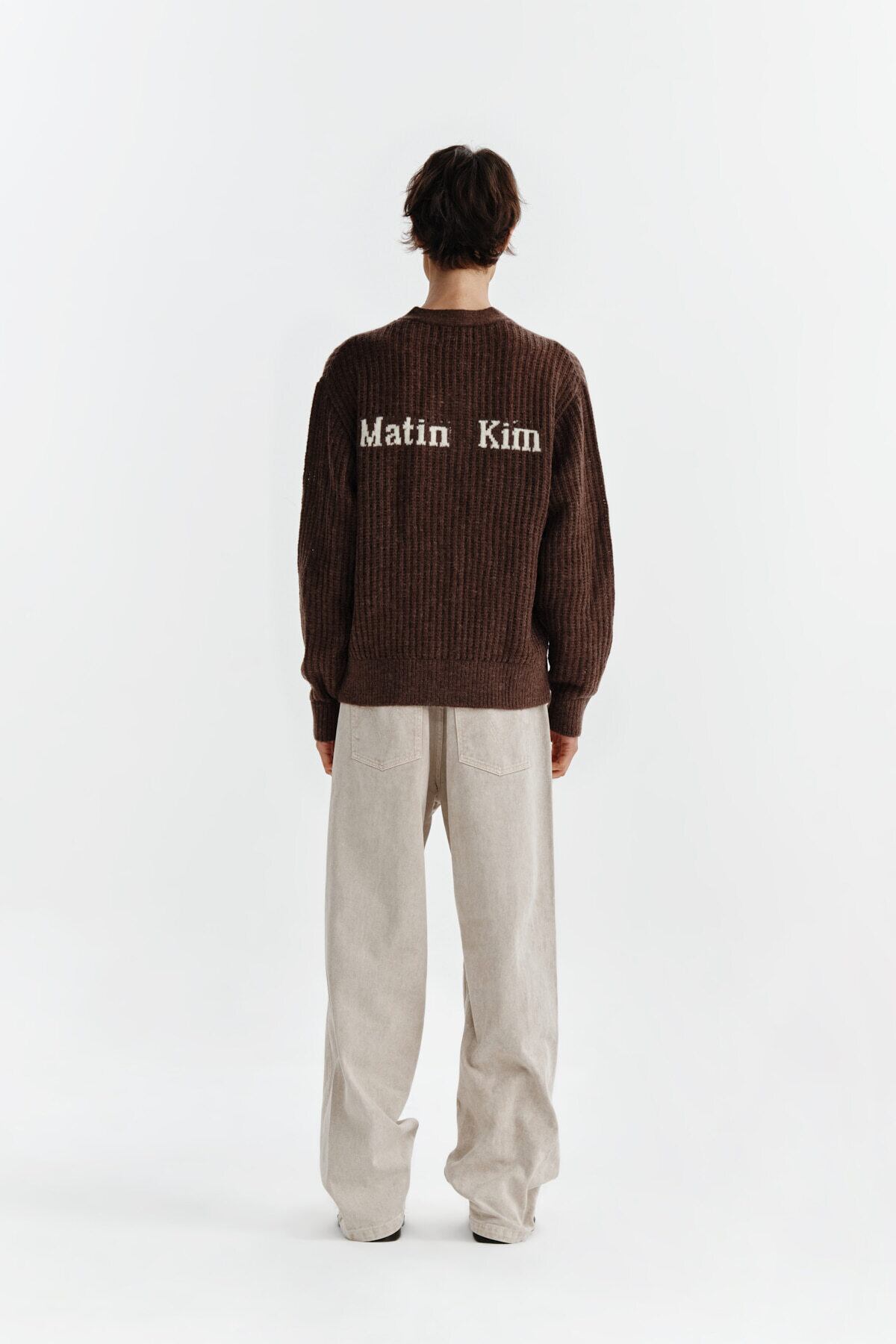 Matin Kim] HAIRY CROCHET CARDIGAN FOR MEN IN BROWN 正規品 韓国