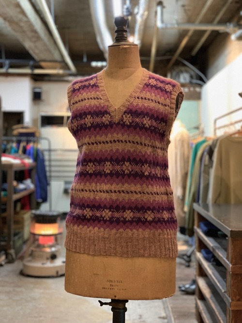 1940-50's british fair isle knit vest