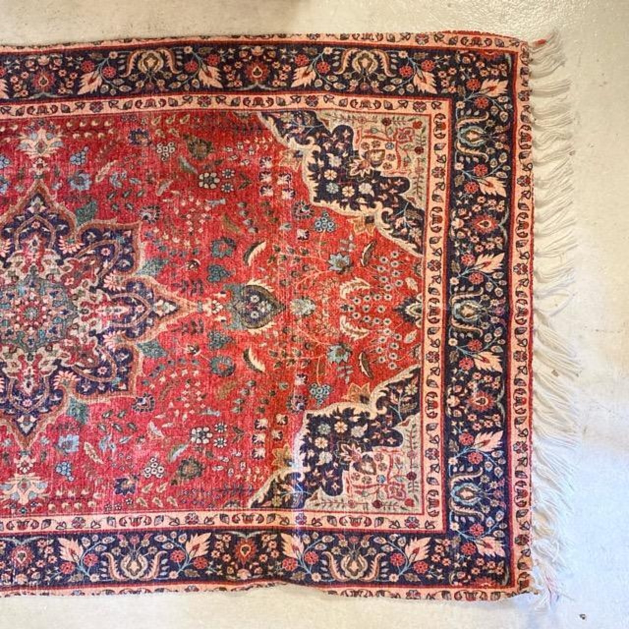 TOPANGA Homefurnishing　ペルシャプリントフロアラグマット　テヘラン　80×140cm　フロアマット　ペルシャ絨毯　ポリエステル　二人掛けソファ　ベッドサイド
