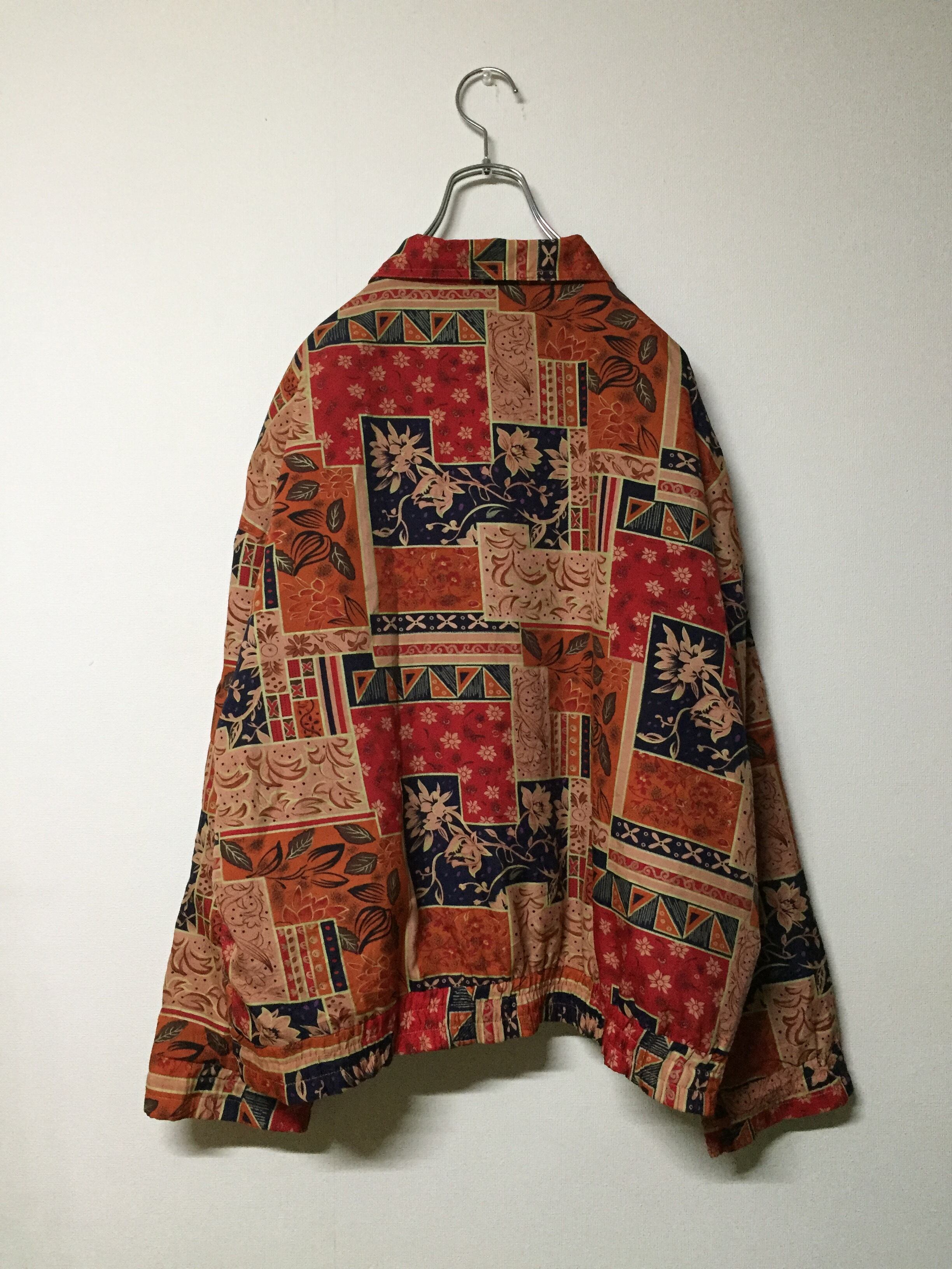 総柄 デザインブルゾン アート風 花柄 | 古着屋 KafuCa