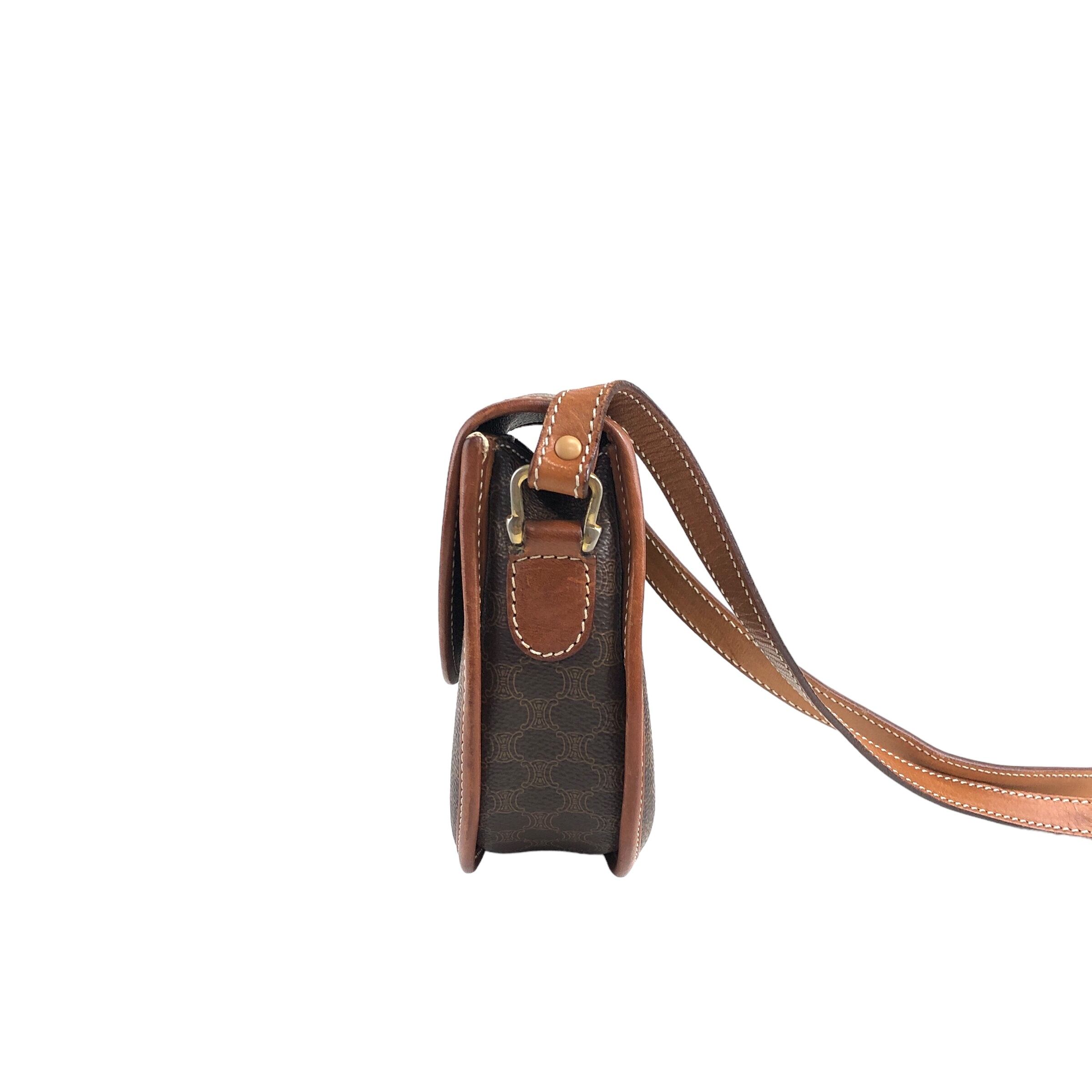 CELINE セリーヌ ショルダーバッグ ブラウン ブラゾン型押し PVC