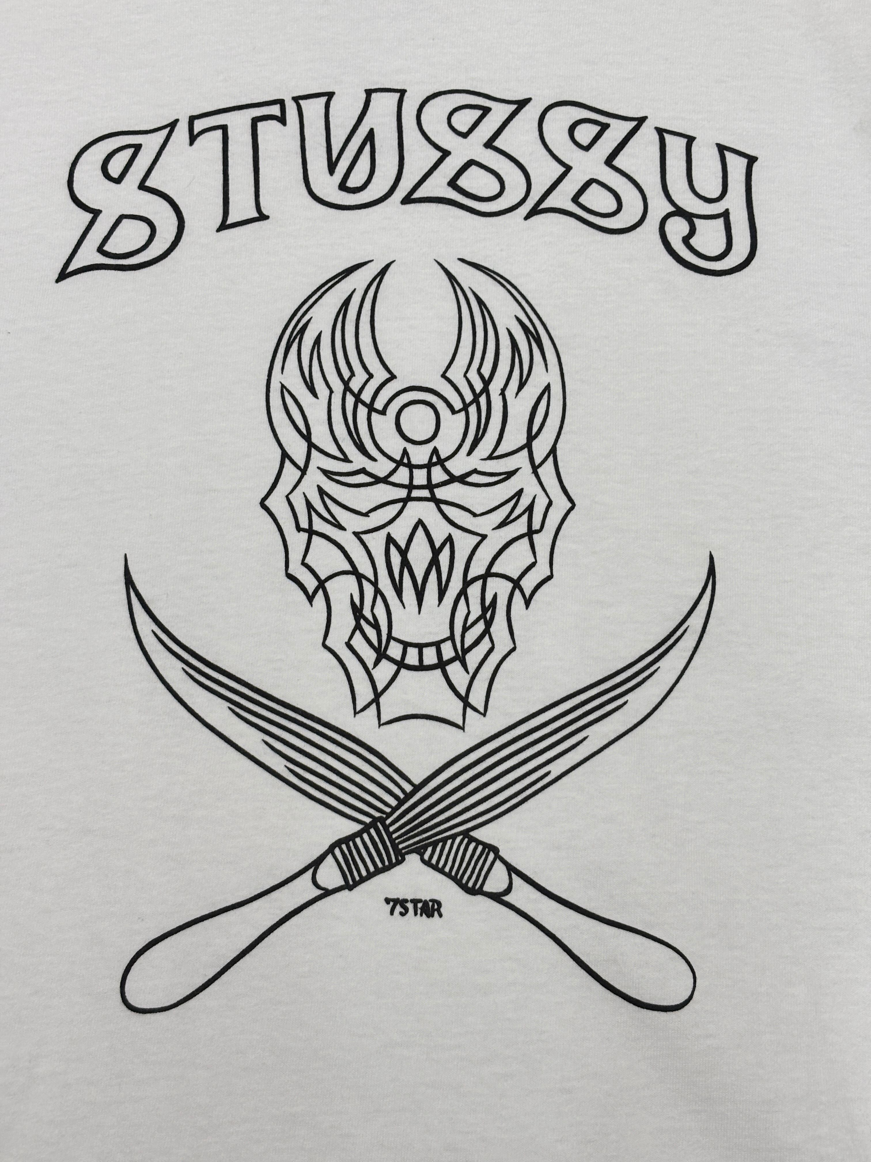 【坂本様】セット　stussy 7star skull print 00s OLD STUSSY × 7STARS/Skull & Brush Tee/2006年/L/スカルプリントT