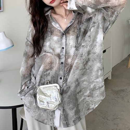 sheer tiedye shirt / l0404