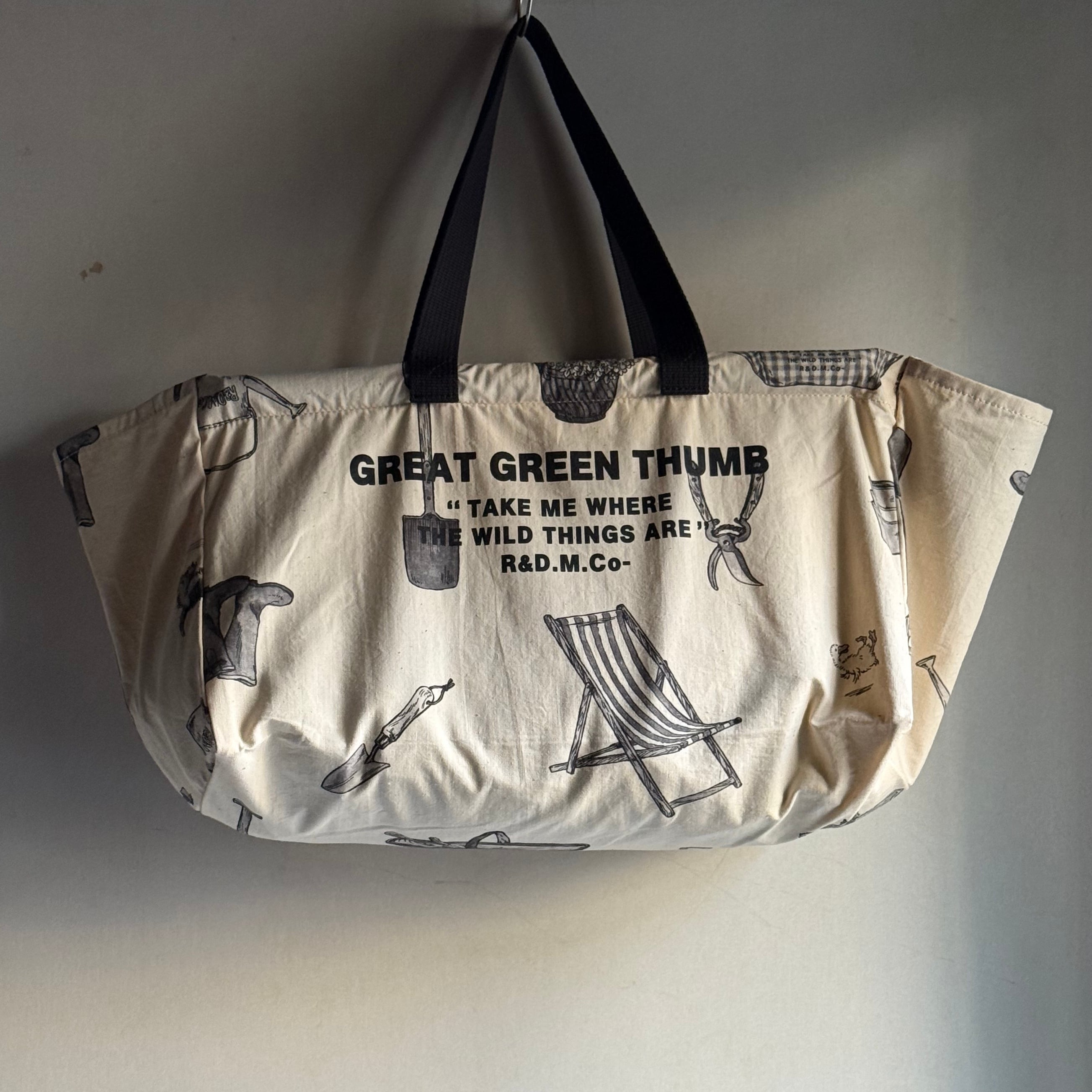 R&D.M.Co-/OLDMAN'S TAILOR/オールドマンズテーラー GREAT GREEN THUMB FLOWER MARKET BAG/G.G.Tフラワーマーケットバッグ #7642 Natural×Black