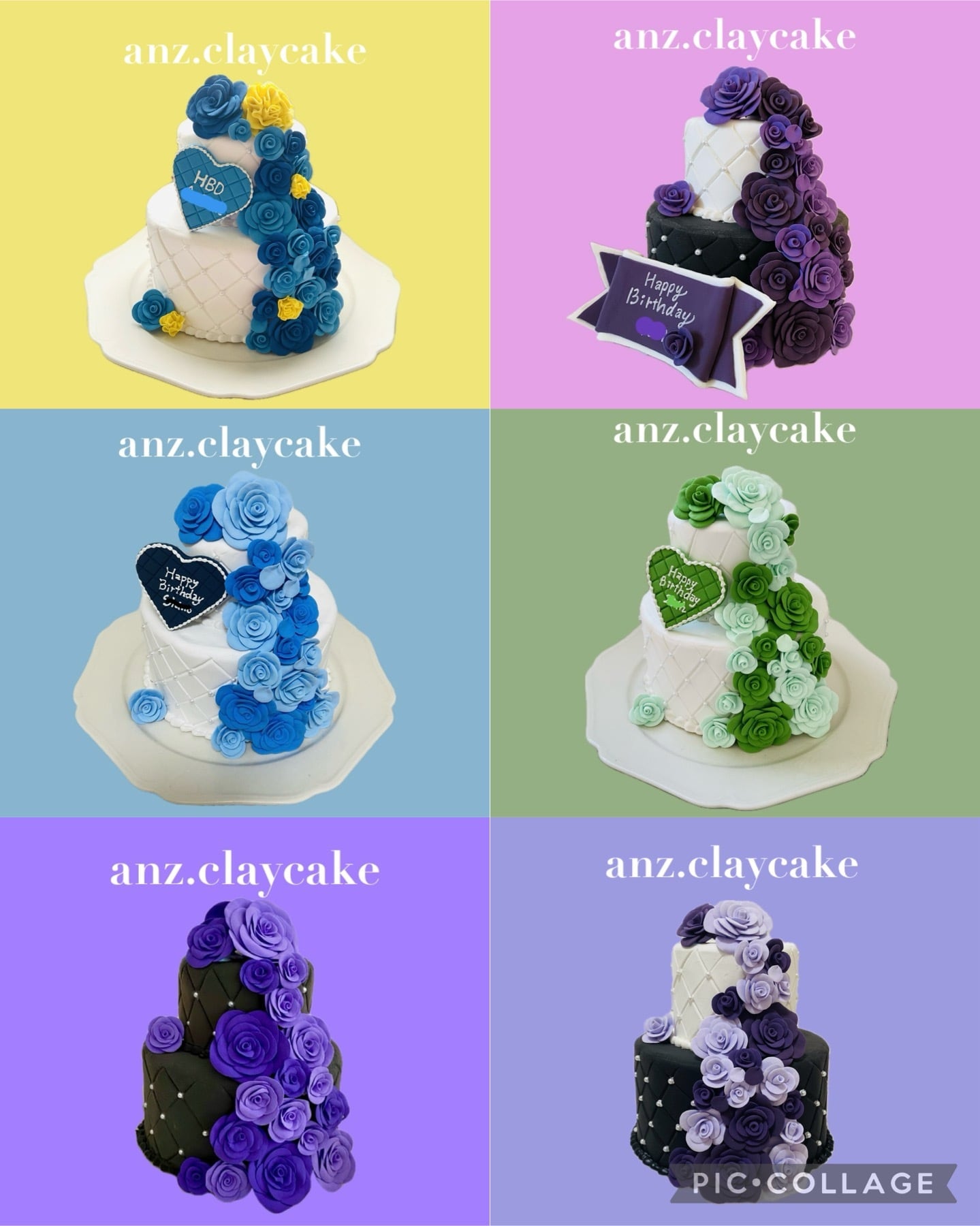 クレイケーキ ハンドメイド リボン 推しケーキ 推し色 生誕祭 誕生日