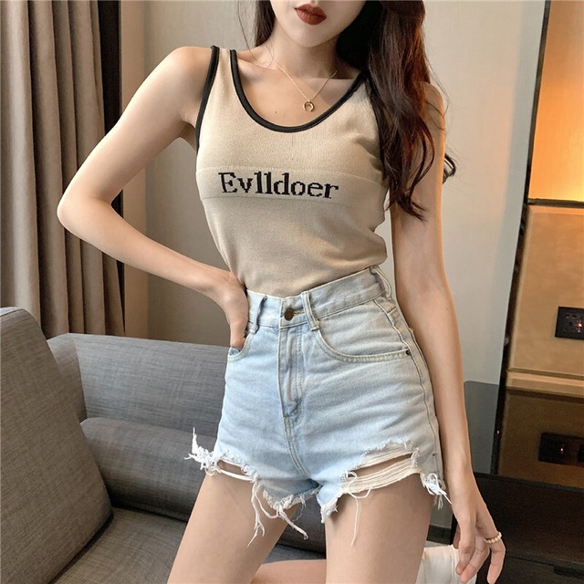 上着ベストレディース2020年春新作香港風ファッションレターセーターおしゃれセクシースリムボトムストップス 1号婦人16171379343