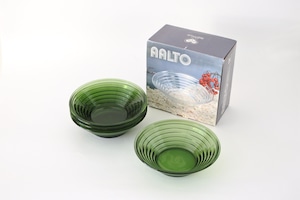 vintage RIIHIMÄKI AALTO green bowl 4p gift set  / ヴィンテージ リーヒマキ アアルト グリーンボウル ギフト箱入り4個セット