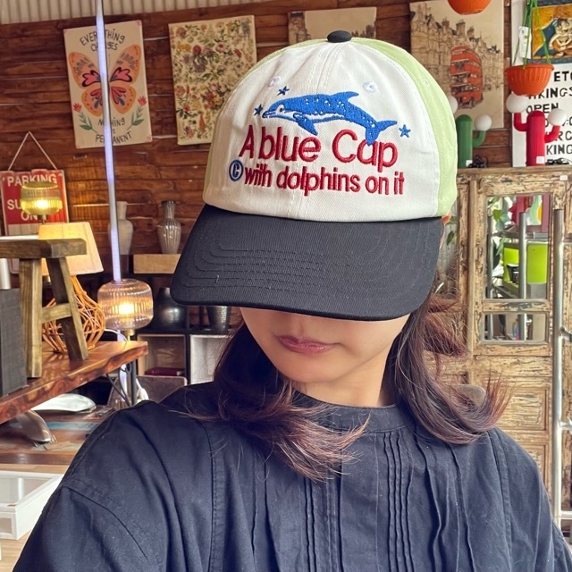 TOPANGA Accessory A blue Cap With dolphin on it イルカ キャップ 帽子 TOPANGA Accessory A blue Cap With dolphin on it イルカ キャップ 帽子