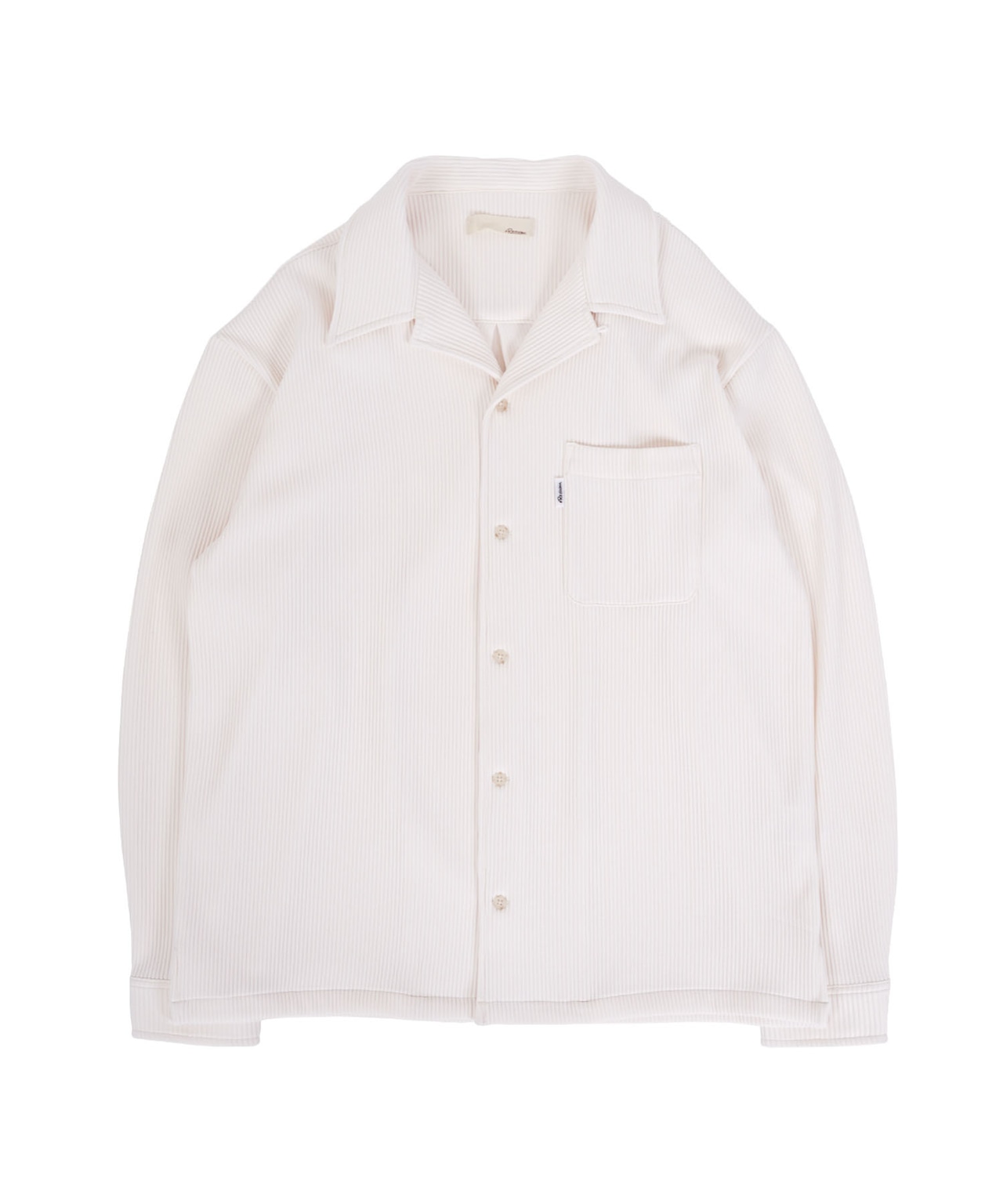【#Re:room】STRETCH PLEATS OPEN COLLAR LONG SLEEVE SHIRTS［RES090］