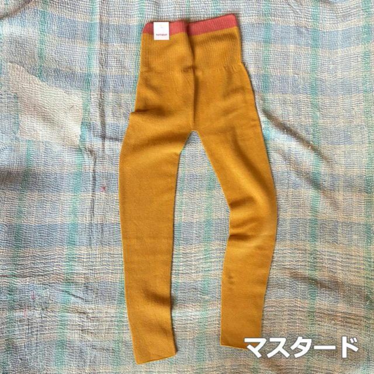 homspun Homespun Combed Cotton Leggings, 5 Colors Available, Cotton Knit Inner Leggings, Mustard Yellow, Moss Green, Navy, Black, and Top Gray