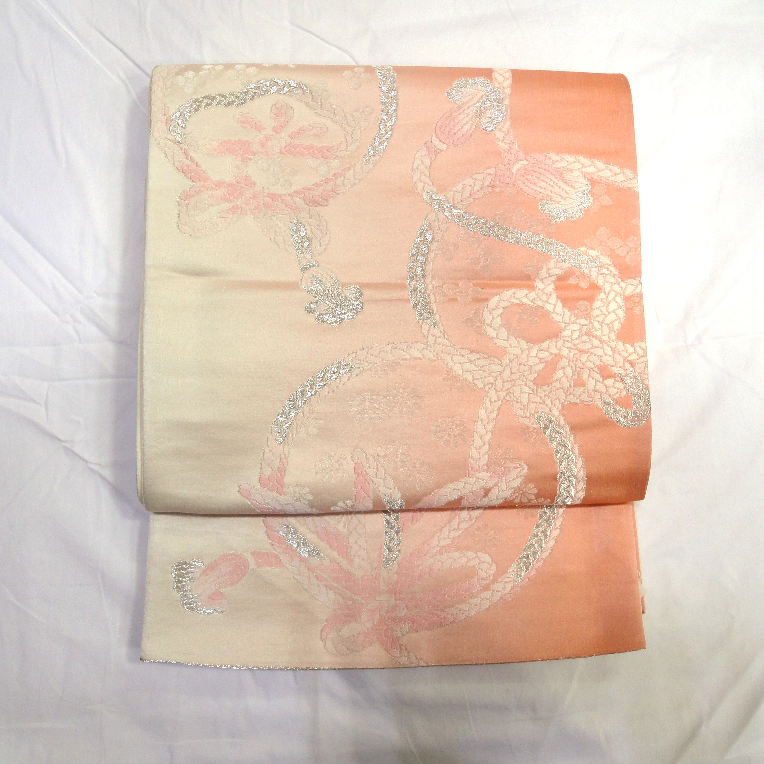 正絹・袋帯・縄・花・振袖・着物・No.200701-0198・梱包サイズ60
