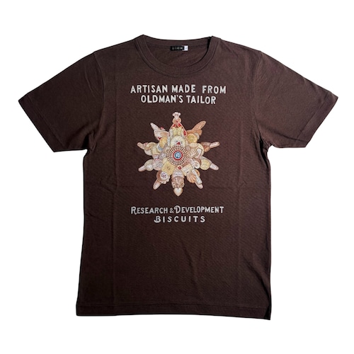 R&D.M.Co-/OLDMAN'S TAILOR オールドマンズテーラー Men's BISCUIT T SHIRT brown #8325 size L