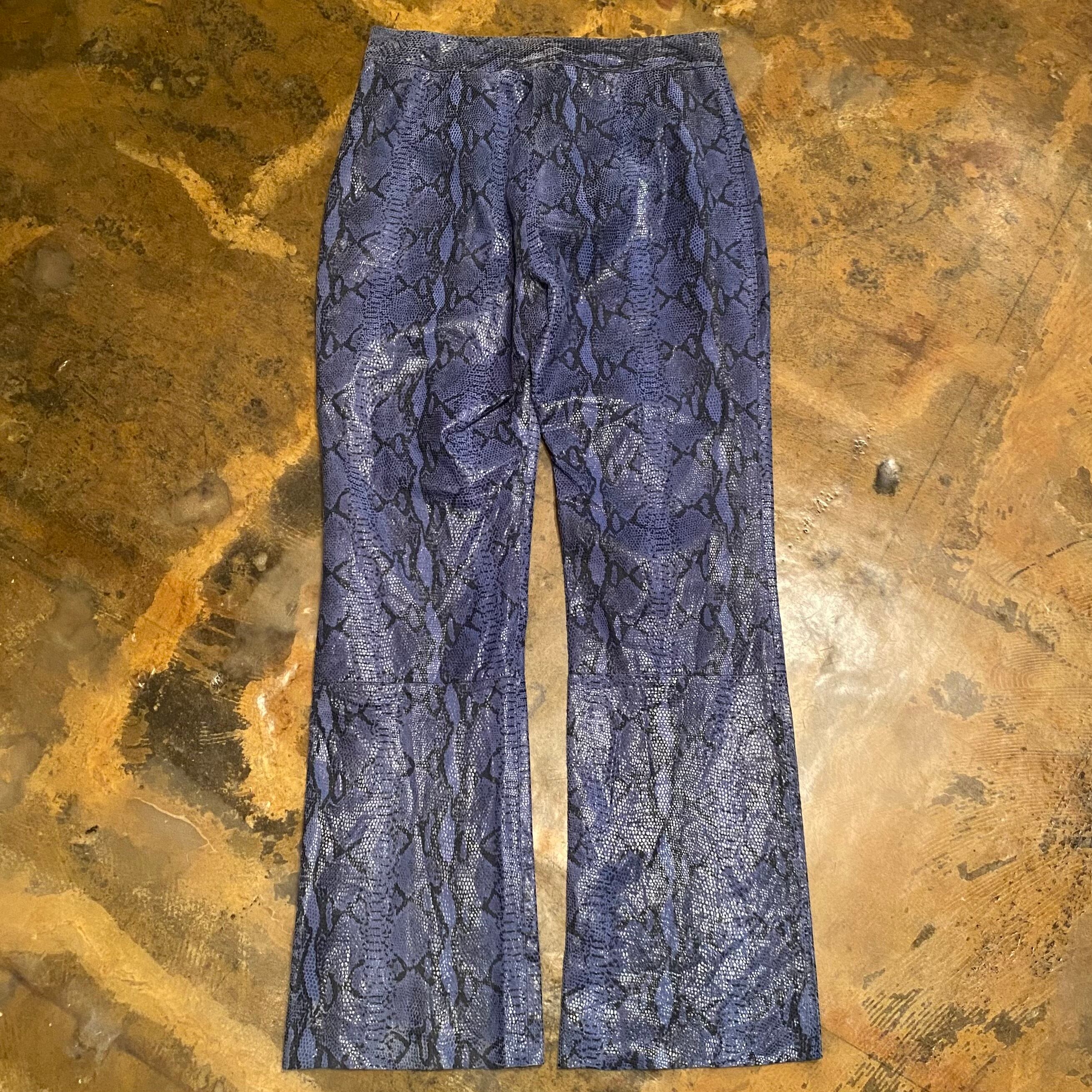 90s Python Pattern Leather Pants | NICO / BANK