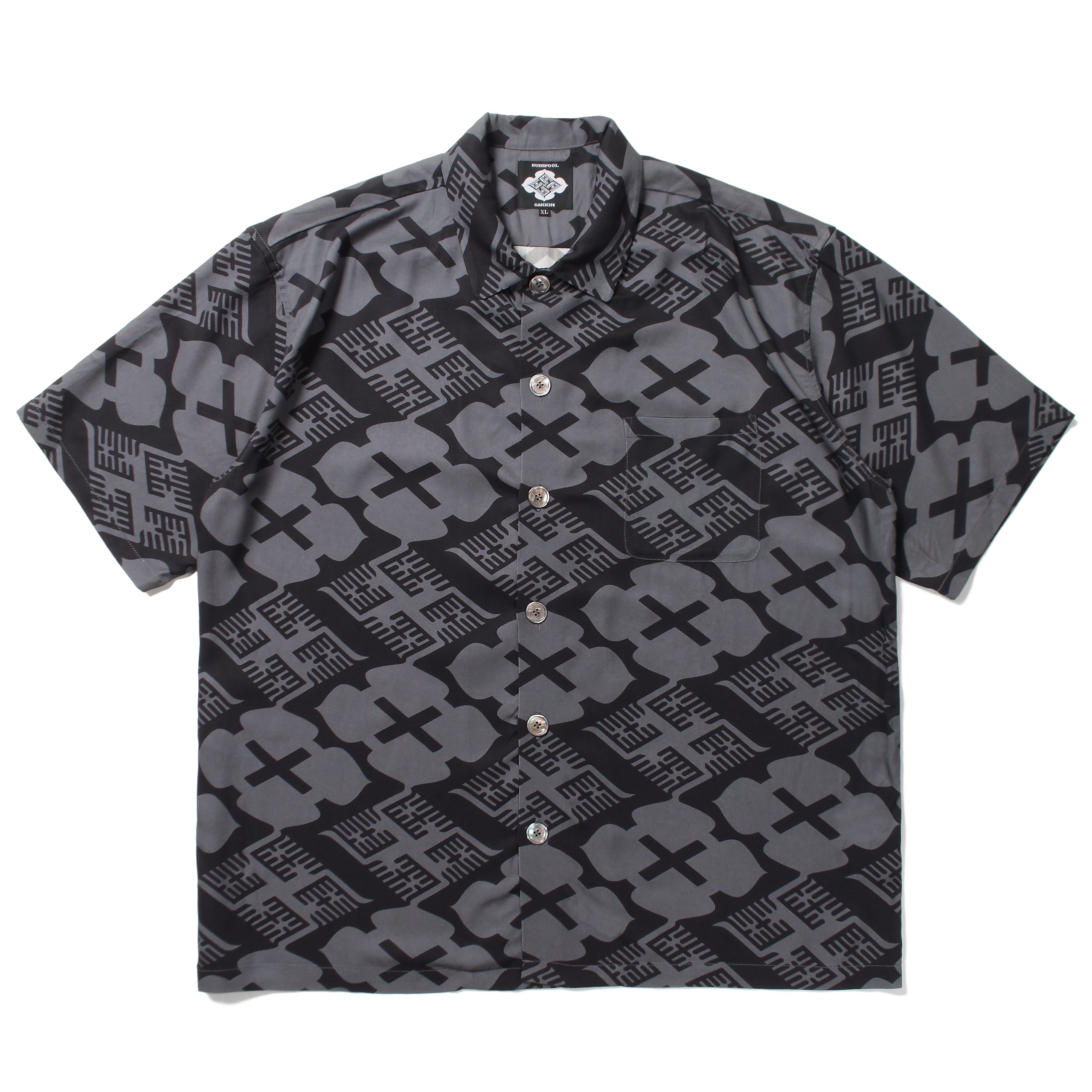 GAKKIN × BUDSPOOL / 花罰 × 麻 PATTERN S/S SHIRT