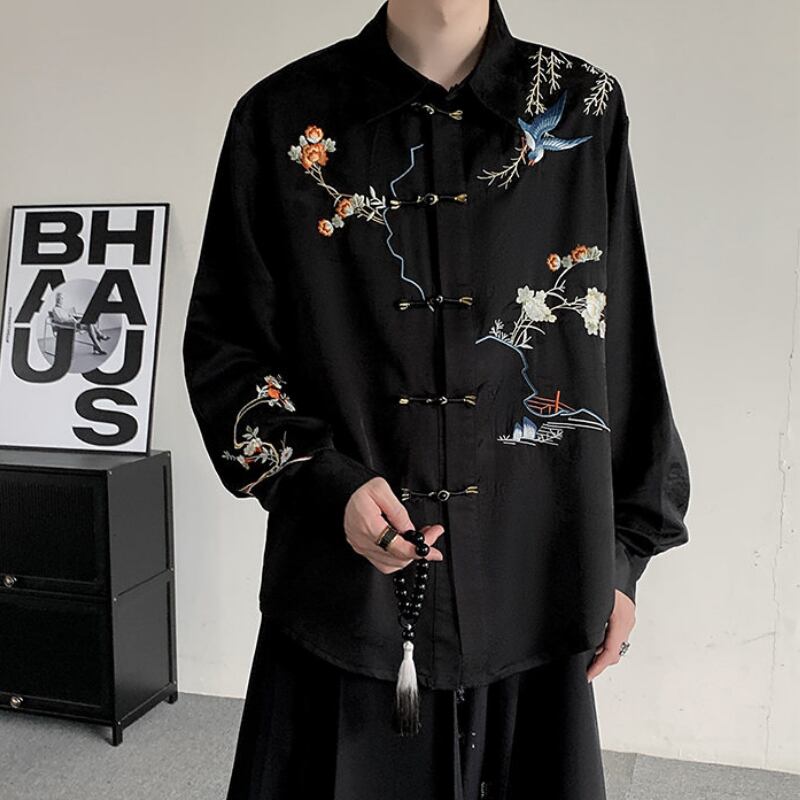 チャイナスタイル 刺繍シャツ 1color MTO0214