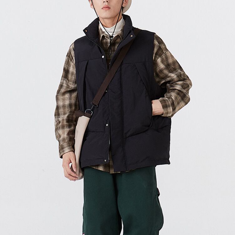 ★WARM STAND-COLLAR COTTON VEST　　A0433