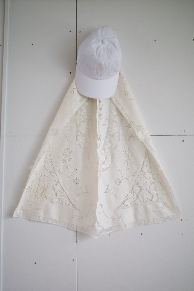 " 餞 ha na mu ke Cap " / long white lace(white×white)