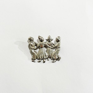 40's〜 Vintage Lang Sterling Dutch Boys &  Girls Brooch