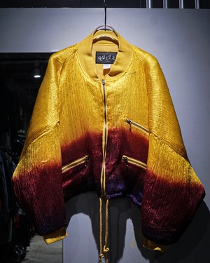 【add (C) vintage】Vivid Gradient Short Length Pleated Zipper Jacket