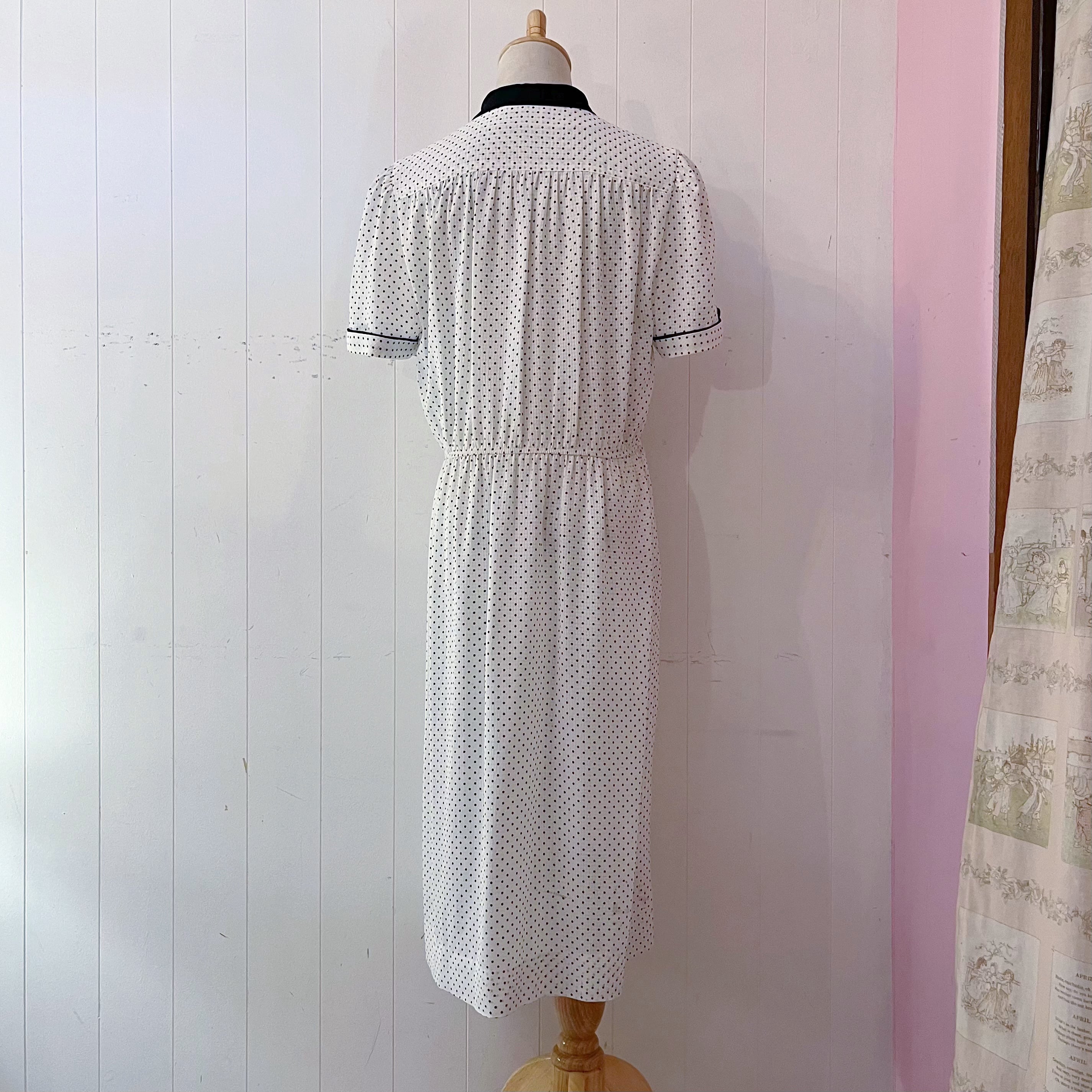 bicolor dot gather one-piece