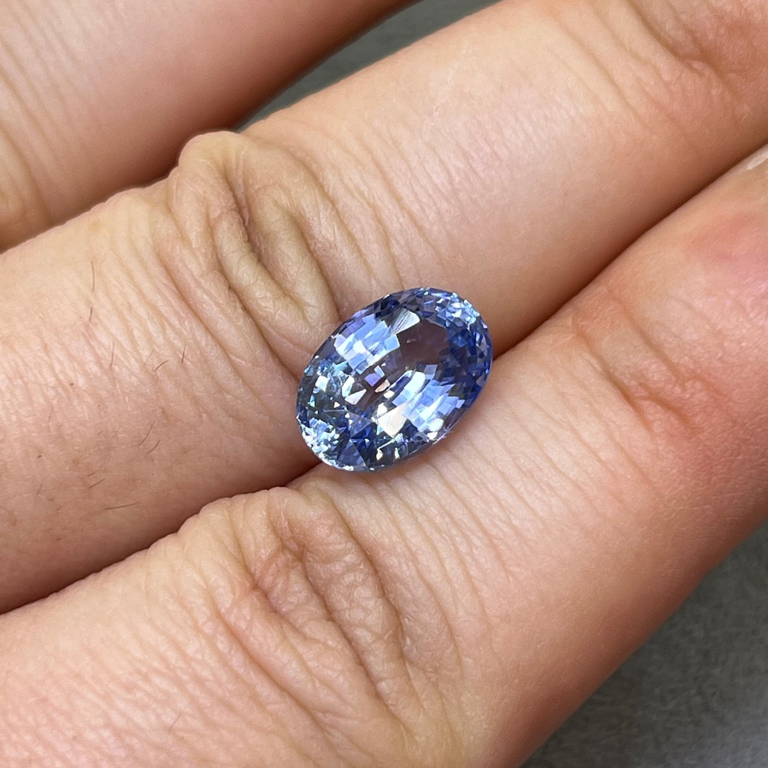 日独鑑別】非加熱サファイア 4.712ct 11.34mm×8.05mm オーバルカット  