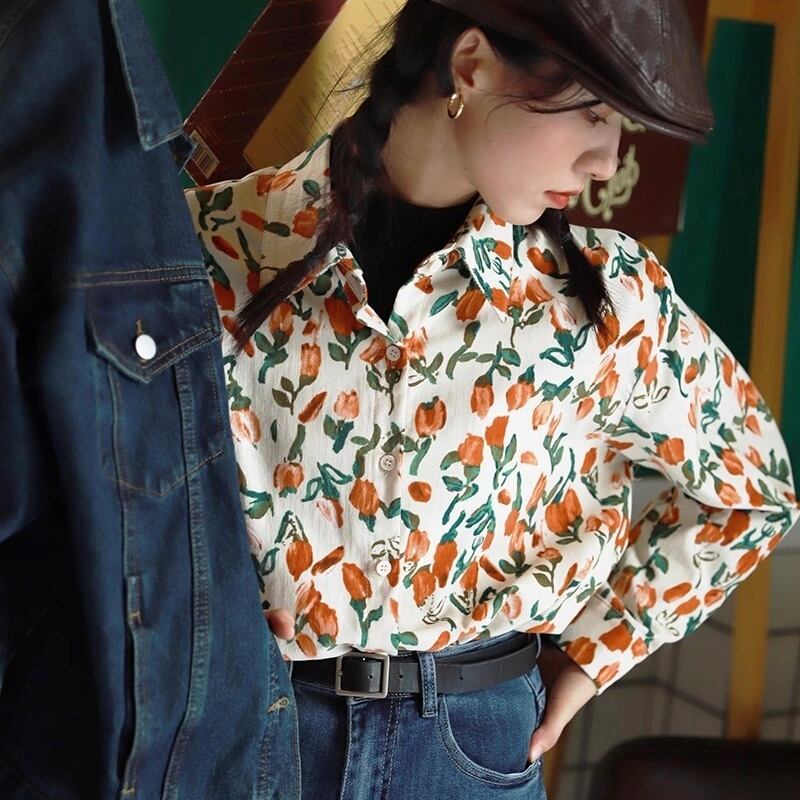 レトロプリントシャツ【G4507】