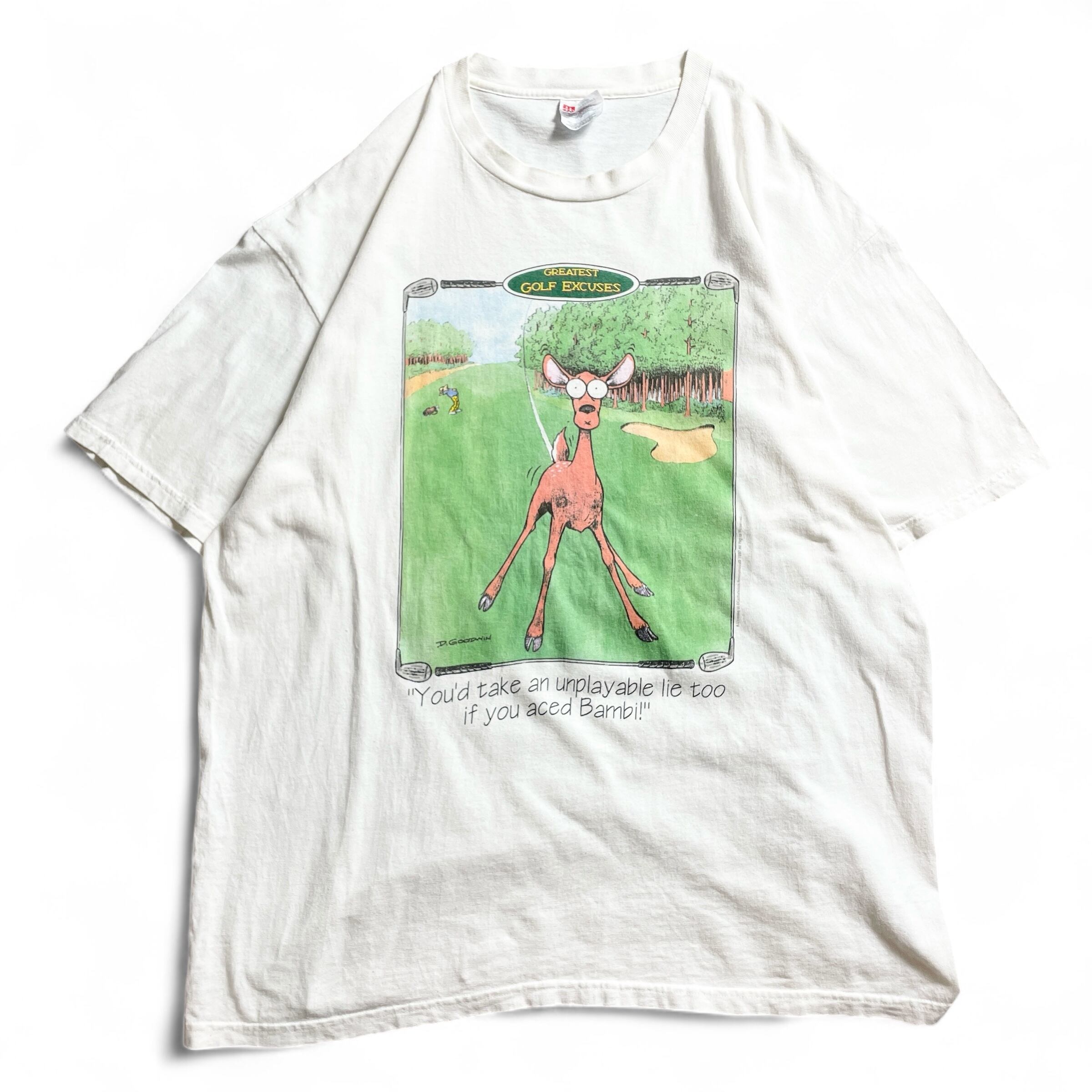 90s USA製 ゴルフ バンビ ジョーク アートvintage T-shirt
