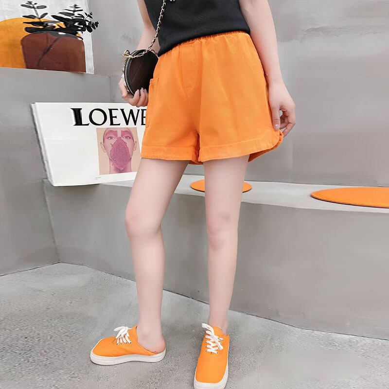 ストレッチウェストショーツ スプリングサマースリムスタイルルーズパンツ エラスティック 伸縮 大きめサイズ 春物 夏物 ブルマー ミックスインファッション35440985509