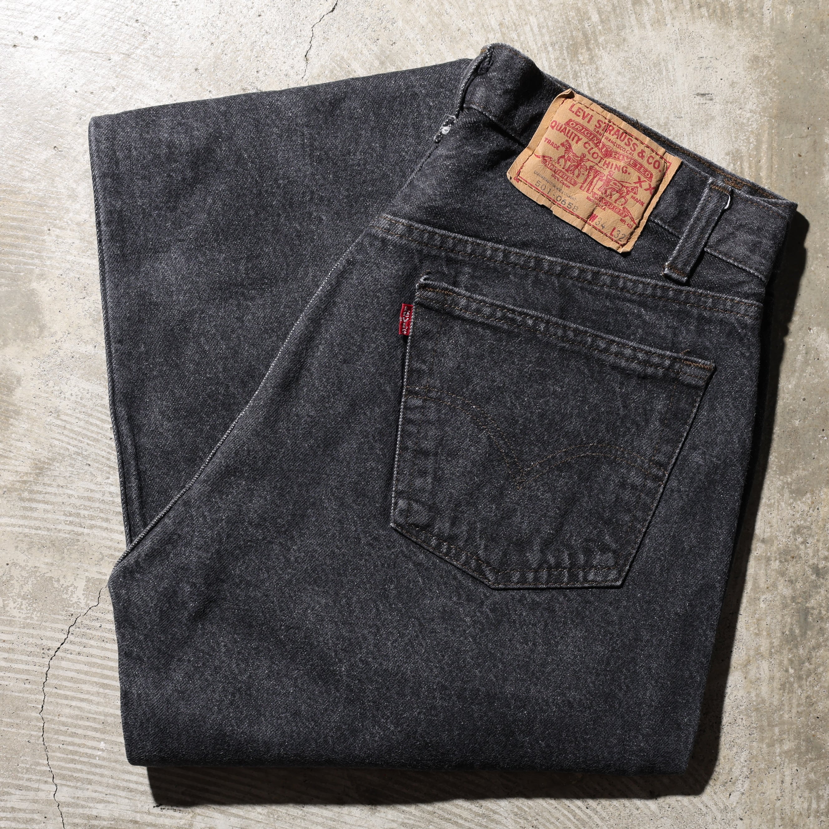 31×30 黒タブ Levi's 550 USA 裾上げ済み サルファーブラック デニム