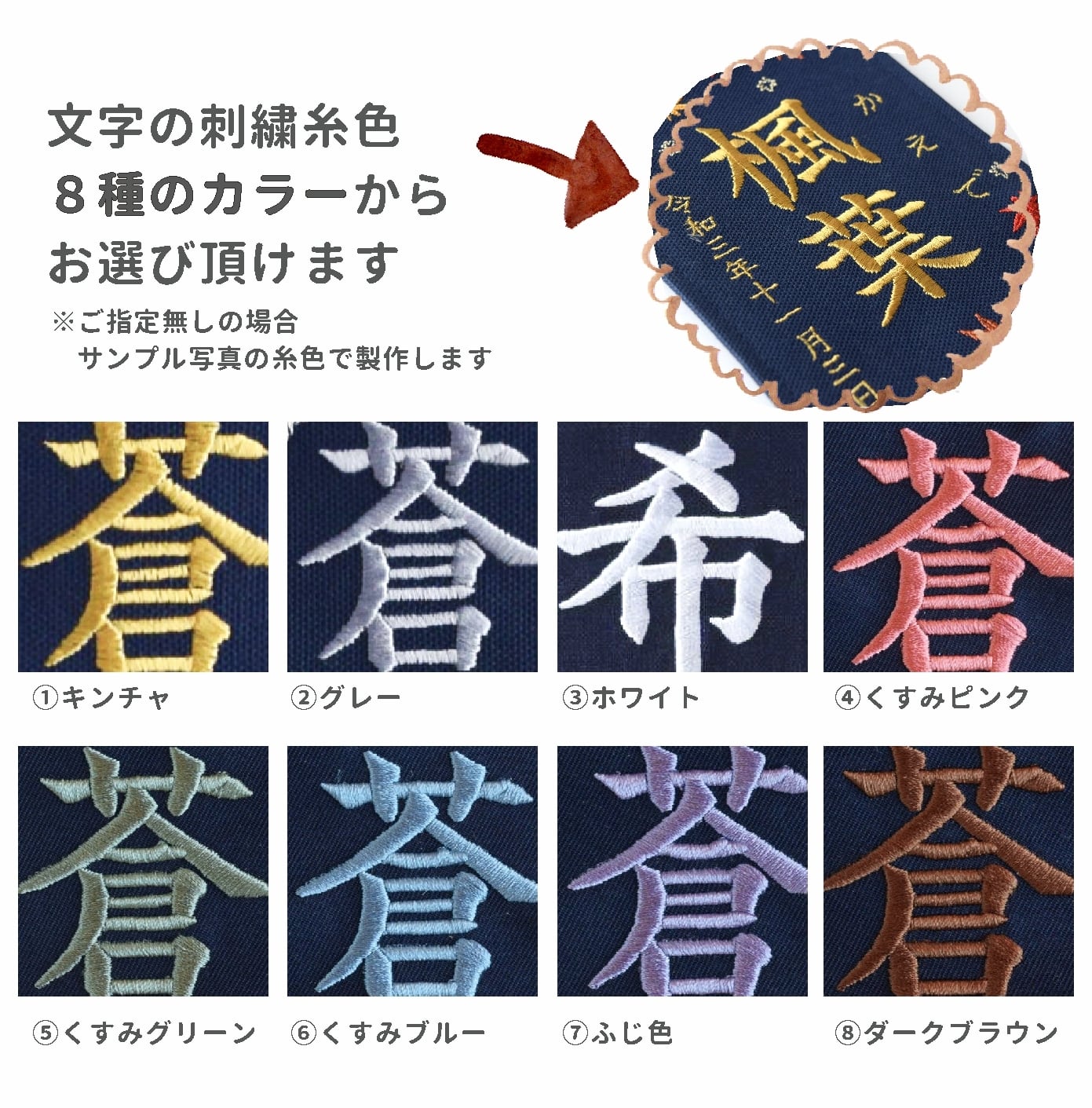 刺繍命名ボード《ボタニカル / 暖色 / ネイビー》A5サイズ 命名書 名前