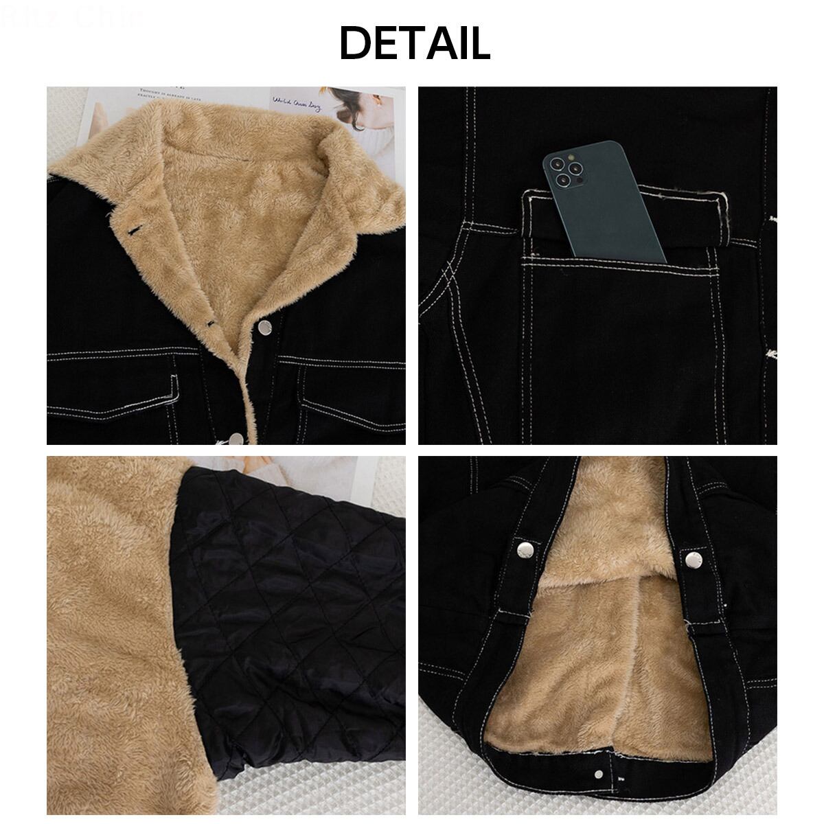 デニム ジャケット 裏起毛 レディース 秋冬 韓国 アウター 防寒 保温 暖かい 大人 カジュアル ストリート アメカジ ステッチ ブルゾン Gジャン 裏ボア ゆったり 大人可愛い 大人女子