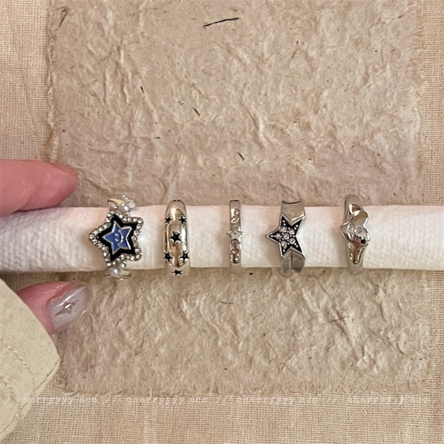 cherryyyyレトロスターユーズド加工リング セット