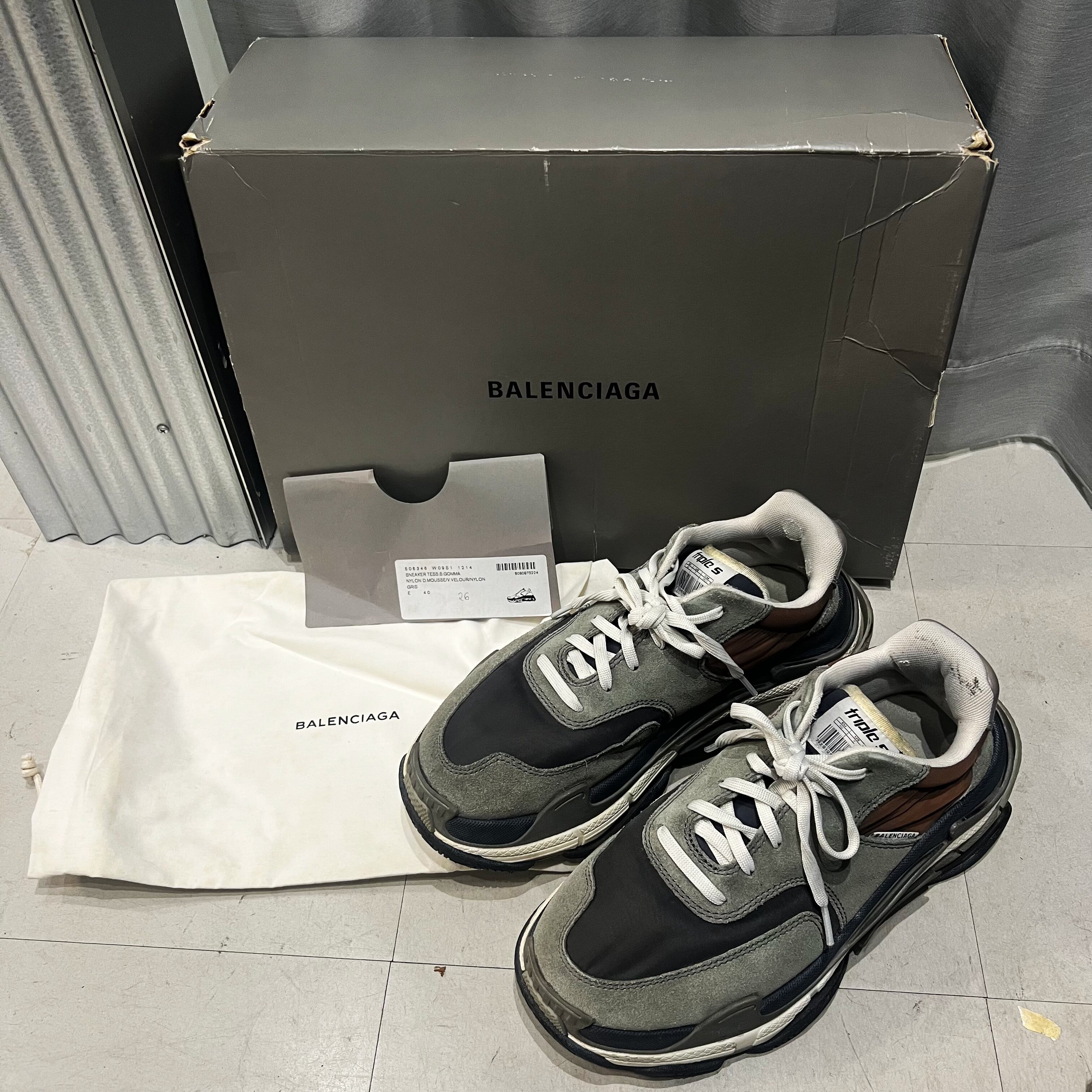 BLENCIAGA バレンシアガ Triple S 2.0 NY Grey スニーカー グレー 26.5  