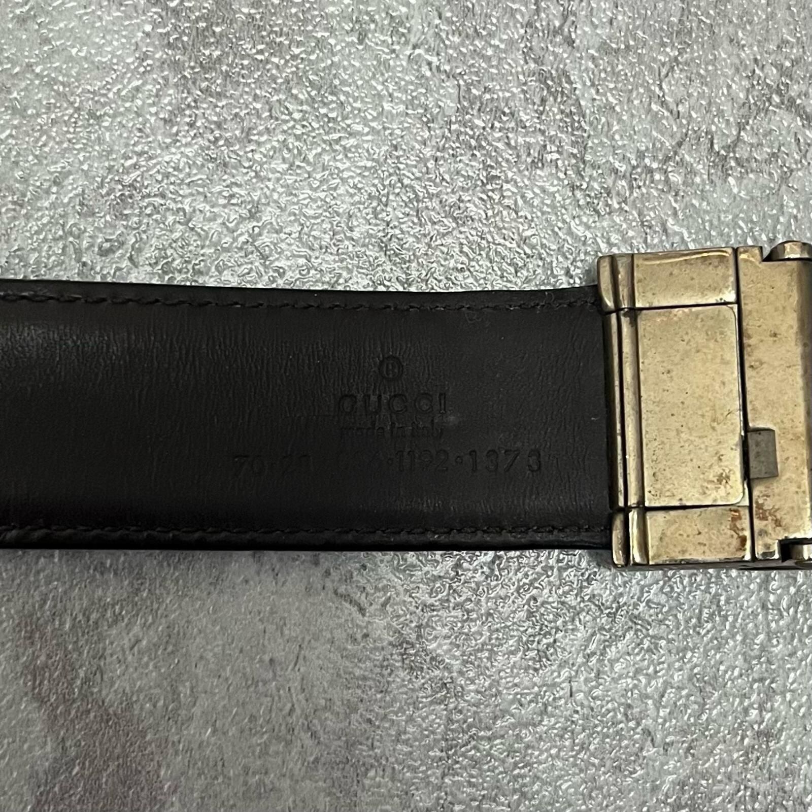 GUCCI】グッチ Gバックル レザーベルト ブラック 黒色 シルバー
