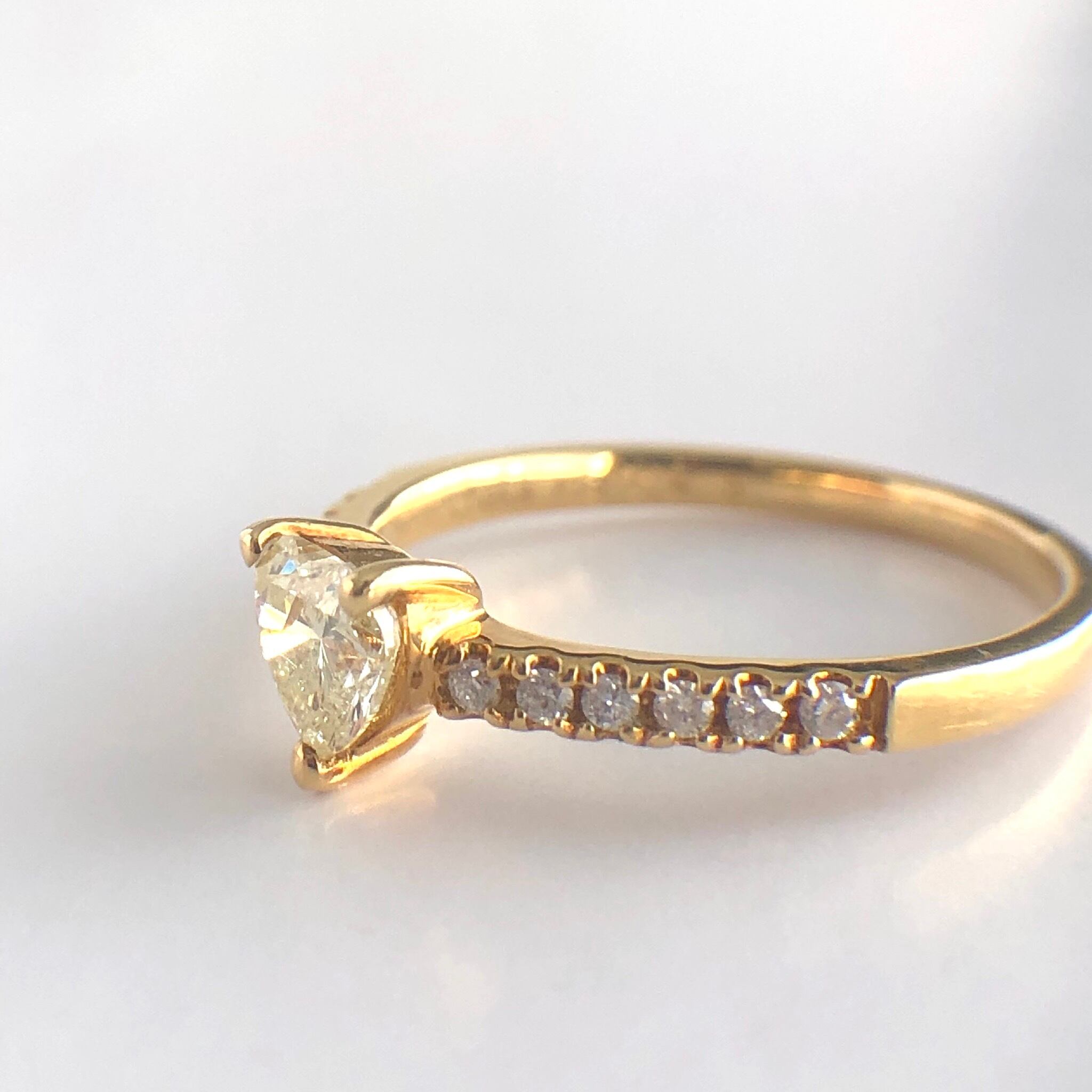 ハートシェイプカット ダイヤモンド リング C 0.40ct K18イエローゴールド チェカ 鑑別書付 | cheka Diamond &  Jewelry powered by BASE