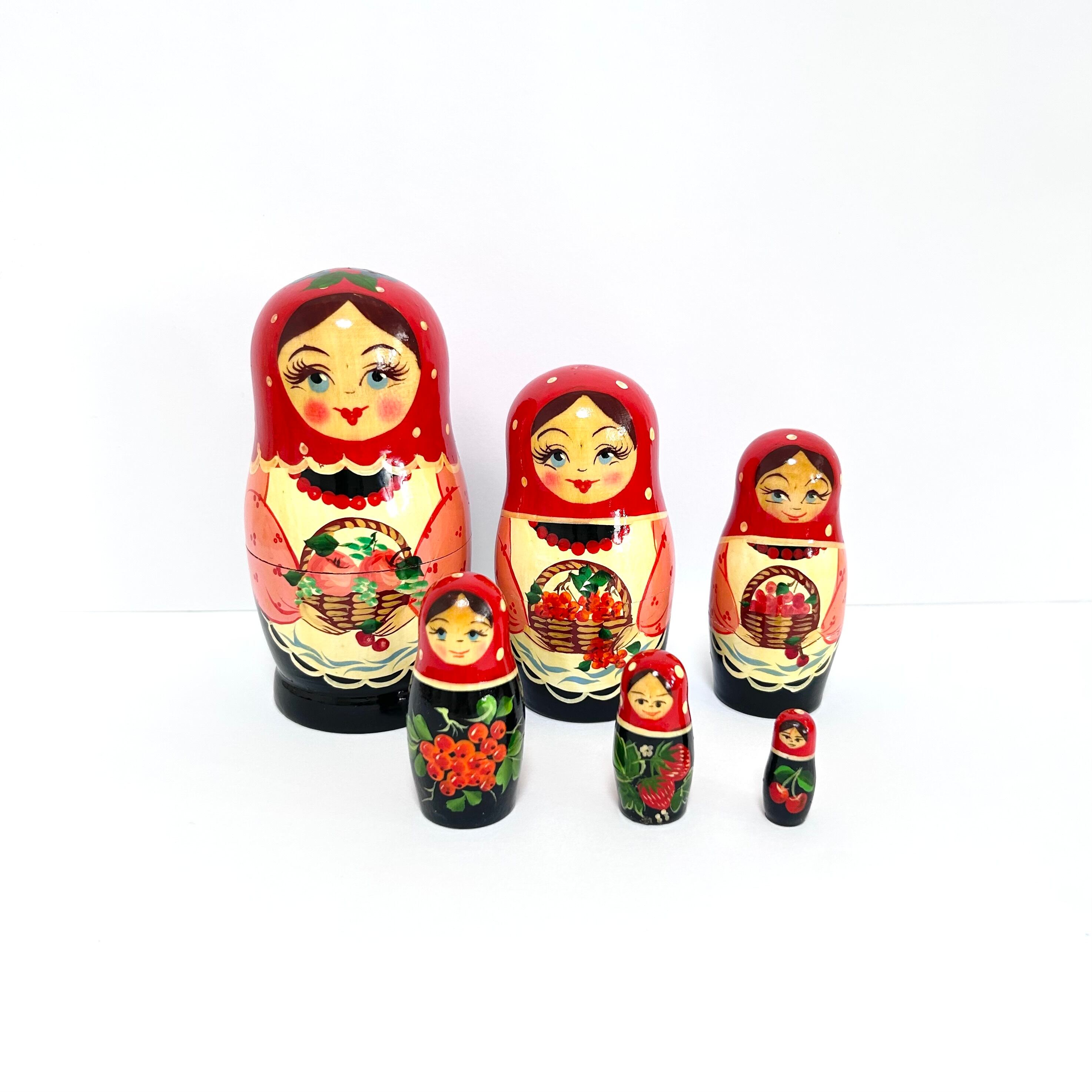 フルーツ マトリョーシカ 13cm 6ピース ロシア製 セミョーノフ