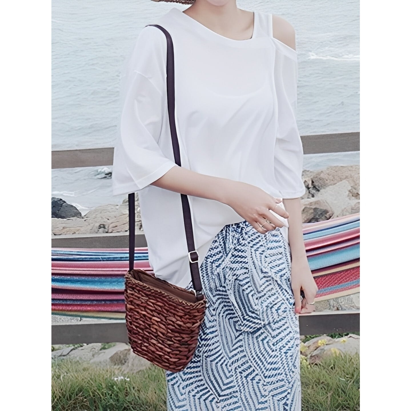 アシメショルダー カットTシャツ RA3232